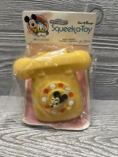 Vintage Walt Disney Yellow Squeaky Telephone NOS Baby Toddler Toy RARE Disneyana picture