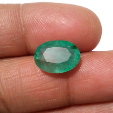 Attractive Zambian Green Emerald Oval Shape 5.10 Crt Faceted Loose Gemstone picture