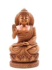 Handmade Wooden Lord Buddha Meditating Sculpture Feng Shui Yoga Peace Idol picture