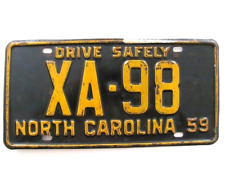 1959 NORTH CAROLINA NC LICENSE PLATE TAG, LOW NUMBER, (XA-98)  ORIGINAL, VINTAGE picture