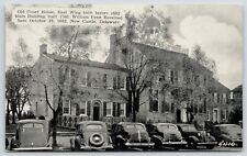 New Castle Delaware~Old Court House~William Penn Was Here~1930s Cars~B&W PC picture