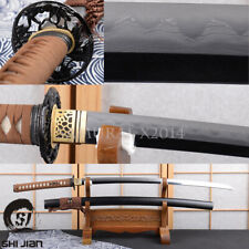 leather tsuka-ito sharp Japanese samurai katana sword hand polished real hamon picture
