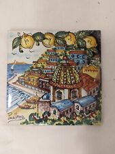 Positano Decorative Wall Hanging Ceramic Tile Painted Made In Italy  6X6 ITALIAN picture