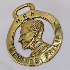 Brass Horse Medallion Vintage English HRH Prince Phillip Royal Show Parade picture