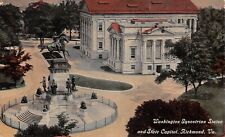 Richmond VA-Virginia, Washington Equestrian Statue, Capitol 1913 Postcard picture