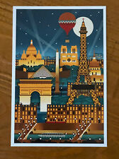 Paris, France - Retro Skyline - Lantern Press Postcard picture