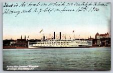 Postcard Hudson River Steamboat Adirondack Greetings from Albany NY New York  picture