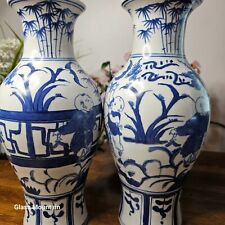 Antique Great Qing Dynasty Yongcheng Chinese Ceramic Begonia Vases Lot of 2 picture