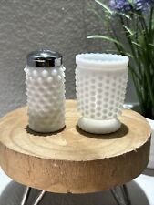 Fenton Hobnail Milk Glass S&P Shaker and Hobnail Candle, Small Glass Mix-Match picture