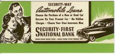 c1941 Automobile Loans Security-First National Bank ad blotter picture