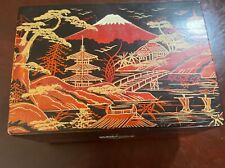 Japanese Hand Painted Lacquer Music/ Jewelry Box with Key Vintage Mt. Fuji picture