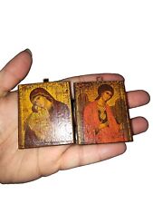 Vintage VIRGEN MARY & ARCHANGEL MICHAEL, MADE IN GREECE, Wooden, Byzantine icon picture