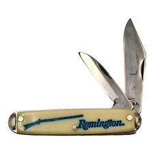 Vintage Remington Rifle Musket Pocket Knife 2 Blade White and Blue Handle 3.5in picture