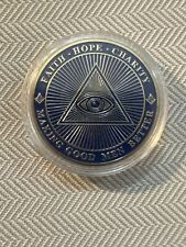 Commemorative Token Illuminati Freemason Brotherhood. Faith, Hope, Charity picture