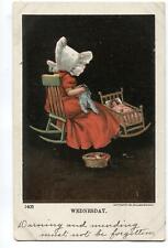 Postcard Sunbonnet Baby Girl Wednesday 1905 picture