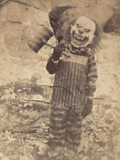 Vintage Creepy Little Boy Killer Clown Photo Print Strange Wall Decor Macabre picture