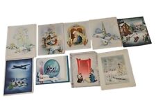 Lot of 9 Vintage 1940s Christmas Cards Religious Ephemera Scrapbooking Church picture
