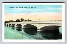 Janesville WI-Wisconsin, Jackson Street Bridge, Antique, Vintage Postcard picture