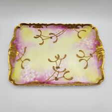 LDBC FLAMBEAU LIMOGES FRANCE 1900's Hand Painted Porcelain Vanity Dresser Tray picture