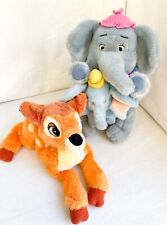 Vintage Classic Disney Baby Dumbo and Mother/Bambi Plush Set 1990s Toys  picture