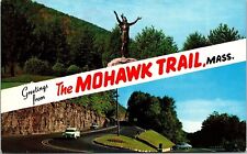 Greetings From Mohawk Trail Massachusetts MA Dual View Haripin Turn Postcard UNP picture
