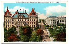 State Capitol and Educational Building Albany NY New York Street view Postcard picture
