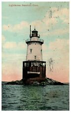 c.1913 Stamford CT Lighthouse Seascape Vintage Postcard  picture