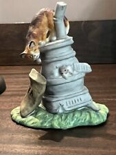 Vintage 1985 Lefton Barnyard Friends “It’s too hot” Figurine Cat Mouse In EUC picture