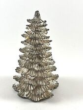 Vintage Silver Textured Christmas Tree Christmas 4” picture