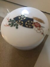 Vintage Japanese Tea Sugar Gold,  Teal With Blue And Red, Floral And Fan Shape picture