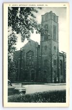 Postcard St. John's Methodist Church Sunbury Pennsylvania PA FOXING picture