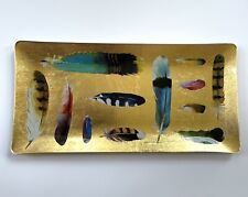 Feather Tray Gold Foil Glass 9