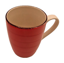 Royal Norfolk Coffee Mug Orange Stripe 12 oz Ceramic Cup Handle Brown Rim picture
