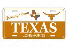 Greetings from Texas Longhorns Souvenir License Plate Auto ATV Motorcycle bike picture