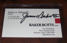 James Baker signed autographed business card Reagan Sec of State picture