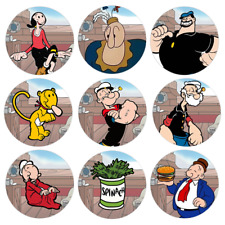 Popeye the Sailor Button 9-Pack Olive Oyl Wimpy Alice the Goon Bluto picture