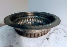 Antique Hand Hammered Copper Silver Bowl EGYPT Engraved & Fluted Large picture