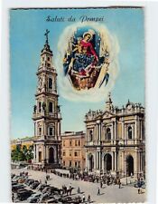Postcard Santuario de la Virgen del Rosario de Pompeya Saluti da Pompei Italy picture