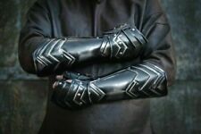 Medieval LARP Armor Arm Protection - Blackened Dwarven Bracers - Steel gift  M21 picture