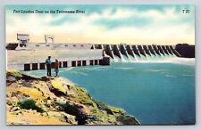 Fort Loudon Dam on the Tennessee River TN Vintage Postcard Linen Unused A picture