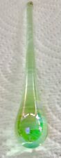 Vintage Hand-Blown (Murano) Long Green Teardrop Crystal-Maybe Uranium Glass-Heal picture