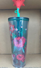 Starbucks 2022 Christmas Woodland Berry 24 oz Venti Tumbler Floral Red Green New picture