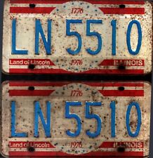set of 2 Vintage 1976 Illinois License Plate - Crafting Birthday  MANCAVE  shf picture