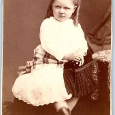 c1870s Philadelphia, PA Cute Little Girl CdV Photo Card F Gutekunst Engraved H23 picture