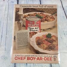 1962 Chef Boy-Ar-Dee Meat Ball Stew Vtg Print Ad/Poster Promo Art Magazine Page picture