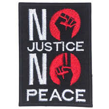 No Justice No Peace art jacket Clothing Badge Iron/Sew on Embroidered patch picture