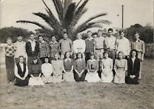 School Photograph 1950s Vintage Fashion Outdoors Spanish Club 6 1/4 x 8 3/4 picture