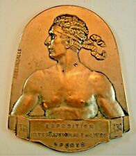 1930 Exposition Internationale De Liege Sports Cycling Medal by Adelin Salle  picture