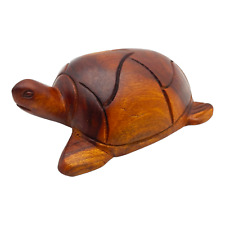 Carved Solid Wood Sea Turtle Figurine - 6