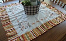 BEAUTIFUL EMBROIDERED TABLE CLOTH 32 X 32  FALL COLORS picture